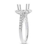1.08ct 18k White Gold Diamond Semi-mount Ring for 3.00ct Center