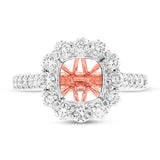1.08ct 18k Two-tone Rose Gold Diamond Semi-mount Ring for 3.00ct Center