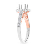 0.75ct 18k Two-tone Rose Gold Diamond Semi-mount Ring for 1.00ct Center
