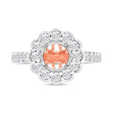 0.79ct 18k Two-tone Rose Gold Diamond Semi-mount Ring for 1.50ct Center