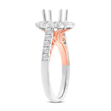 0.79ct 18k Two-tone Rose Gold Diamond Semi-mount Ring for 1.50ct Center