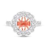 1.28ct 18k Two-tone Rose Gold Diamond Semi-mount Ring for 3.00ct Center