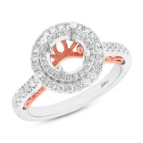 0.57ct 14k Two-tone Rose Gold Diamond Semi-mount Ring