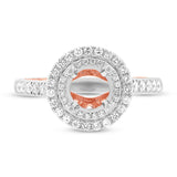 0.57ct 14k Two-tone Rose Gold Diamond Semi-mount Ring