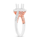 0.57ct 14k Two-tone Rose Gold Diamond Semi-mount Ring