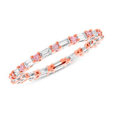 0.82ct 14k Two-tone Rose Gold Natural Pink Diamond Eternity Band