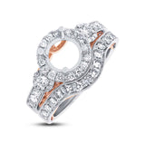0.86ct 14k Two-tone Rose Gold Diamond Semi-mount Ring 2-pc