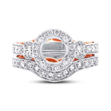 0.86ct 14k Two-tone Rose Gold Diamond Semi-mount Ring 2-pc