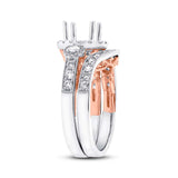 0.86ct 14k Two-tone Rose Gold Diamond Semi-mount Ring 2-pc