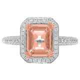 0.62ct 14k Two-tone Rose Gold Diamond Semi-mount Ring