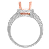 0.62ct 14k Two-tone Rose Gold Diamond Semi-mount Ring