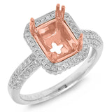 0.62ct 14k Two-tone Rose Gold Diamond Semi-mount Ring Size 6