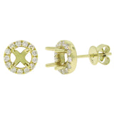 0.40ct 14k Yellow Gold Diamond Semi-mount Earring