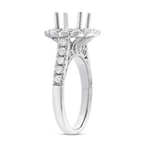 0.98ct 18k White Gold Diamond Semi-mount Ring for 2.00ct Center Size 6.5