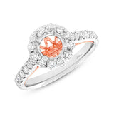 0.68ct 18k Two-tone Rose Gold Diamond Semi-mount Ring for 1.00ct Center Size 6.5