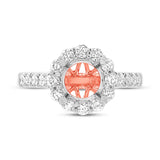 0.80ct 18k Two-tone Rose Gold Diamond Semi-mount Ring for 1.50ct Center Size 6.5