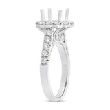 1.02ct 18k White Gold Diamond Semi-mount Ring for 2.00ct Center Size 6.5