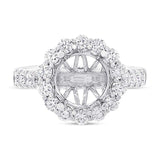 1.15ct 18k White Gold Diamond Semi-mount Ring for 3.00ct Center Size 6.5