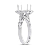 1.15ct 18k White Gold Diamond Semi-mount Ring for 3.00ct Center Size 6.5