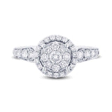 0.89ct 14k White Gold Diamond Cluster Lady's Ring Size 8.5