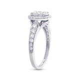 0.89ct 14k White Gold Diamond Cluster Lady's Ring Size 8.5