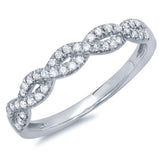 0.22ct 14k White Gold Diamond Lady's Ring Size 9
