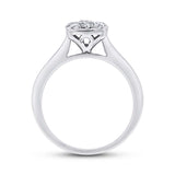 0.53ct 14k White Gold Diamond Wedding Set Cluster Size 6.5