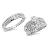 0.42ct 14k White Gold Diamond Trio Set Cluster