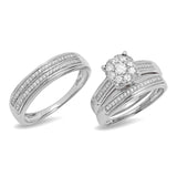 0.78ct 14k White Gold Diamond Trio Set Cluster