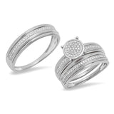 0.34ct 14k White Gold Diamond Trio Set Pave