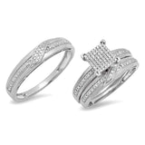 0.42ct 14k White Gold Diamond Trio Set Pave