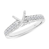 0.54ct 14k White Gold Diamond Semi-mount Ring for 1.50ct Center