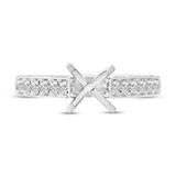 0.54ct 14k White Gold Diamond Semi-mount Ring for 1.50ct Center