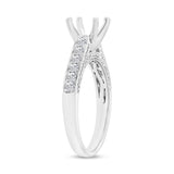 0.54ct 14k White Gold Diamond Semi-mount Ring for 1.50ct Center