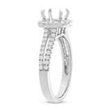 0.58ct 14k White Gold Diamond Semi-mount Ring for 1.00ct Center