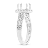 0.72ct 14k White Gold Diamond Semi-mount Ring for 2.00ct Center