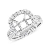 1.12ct 14k White Gold Diamond Semi-mount Ring for 4.00ct Center