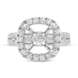 1.12ct 14k White Gold Diamond Semi-mount Ring for 4.00ct Center