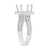 1.12ct 14k White Gold Diamond Semi-mount Ring for 4.00ct Center
