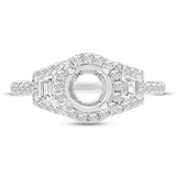 1.00ct 18k White Gold Diamond Semi-mount Ring for 1.00ct Center