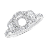 1.00ct 18k White Gold Diamond Semi-mount Ring for 1.00ct Center