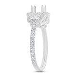 1.00ct 18k White Gold Diamond Semi-mount Ring for 1.00ct Center