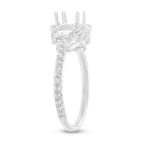 1.00ct 18k White Gold Diamond Semi-mount Ring for 6x6mm Center