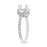 1.00ct 18k White Gold Diamond Semi-mount Ring for 6x6mm Center