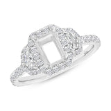 1.00ct 18k White Gold Diamond Semi-mount Ring for 7x5mm Center
