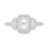1.00ct 18k White Gold Diamond Semi-mount Ring for 7x5mm Center
