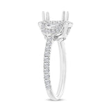 1.00ct 18k White Gold Diamond Semi-mount Ring for 7x5mm Center