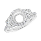 1.30ct 18k White Gold Diamond Semi-mount Ring for 1.25ct Center
