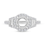 1.30ct 18k White Gold Diamond Semi-mount Ring for 1.25ct Center