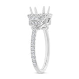 1.30ct 18k White Gold Diamond Semi-mount Ring for 1.25ct Center